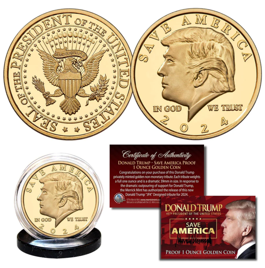 Trump Mugshot 2024 Gold Coin