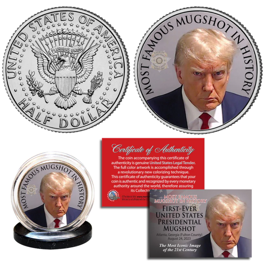 Trump Mugshot – Authentic JFK Half Dollar